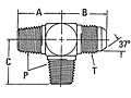 203007 Male Pipe to Male JIC Tee Adapter